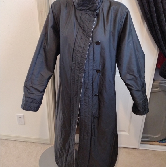 Long Reverseable Jacket Ladies Size S Black/Beige - Picture 5 of 9